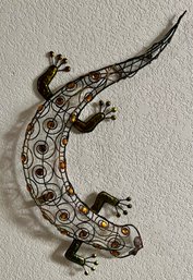 Metal Wired Lizard With Jewels