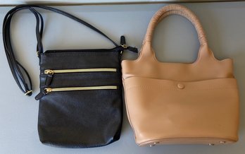 2 Handbags Incl 1 Tan & 1 Black