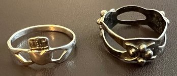 2 Vintage Silver Rings Size 3.75 And 4 Weighs 3 Grams