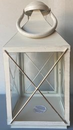 White Metal & Glass Lantern