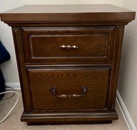 Safari Oak Bedside Stand W Two Dovetail Drawers