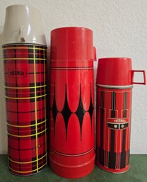 3 Vintage Insulated Canisters Incl 2 Thermos & 1 Aladdin