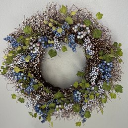 Cute Wreath W A 3 Sconce Wall Hanging W Decorative Faux Flowers