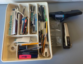 Office Supplies Incl Pens, Pencils, Stapler & More