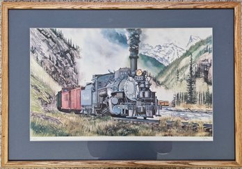 478 Rio Grande Train Scene In Wooden Frame