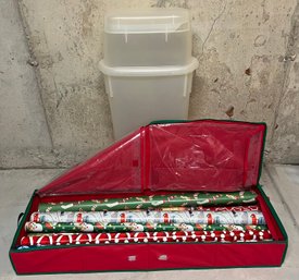 Christmas Wrapping Paper W Storage Container