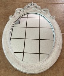 Wall Hanging Mirror With Plastic White Antique Finish