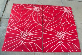Two Red Patterned Area Rugs