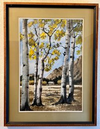 Aspen Tree Print In Wooden Frame