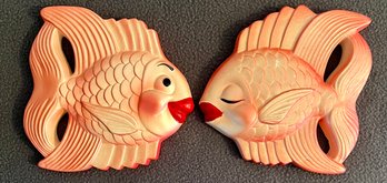 Ceramic Kissing Fish Wall Decor Pieces