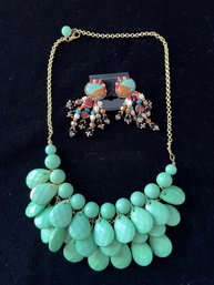 Lovely Sea Foam Green Necklace  22 Inches Long