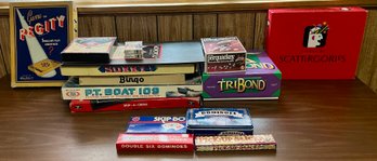 Large Lot Of Mostly Vintage Games Incl. P.T. Boat 109, Monopoly, Pegity, Scattergories & More