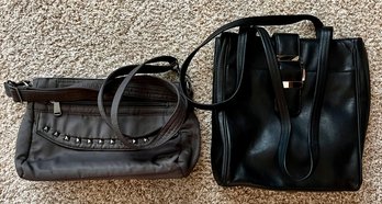 2 Black Handbags/purses By Valerie Stevens & Lug