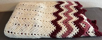 Red, Pink & White Knit Blanket