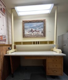 Desk W/ Armoire & Light Stand, Incl. Contents (picture Not Incl.)