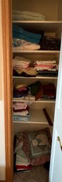 Full Linen Closet Incl Vintage Sheets, Hand Embroidered Pillow Cases, Towels, Wash Cloths & More