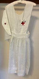 World War 2 Handmade Light Weight Red Cross Pinafore Used In Hawaii During WWII