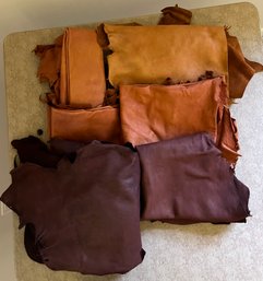 Lot Of Deer And Elk Hide Leather Pieces