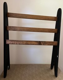 Wooden Quilt Rack  W Black Sides