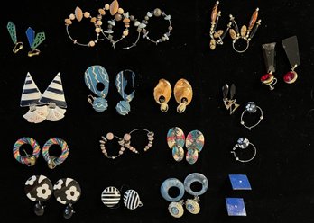 A Collection Of Vintage Earrings Clip-ons And Pierced
