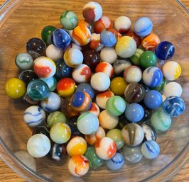 Jar Filled With Vintage Marbles