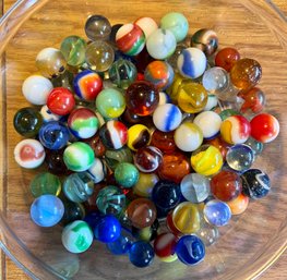 Jar Filled With Vintage Marbles