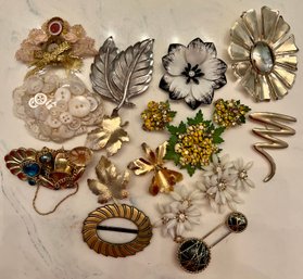 Vintage Pins With A Few Matching Earrings See Photos For Condition