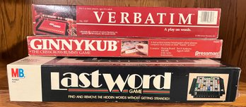A Collection Of Vintage Games Incl. Last Word, Ginnykub, And Verbatim