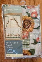 Sunflower Curtain Tier Set New In Packaging 58x24'