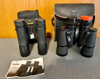 2- Binoculars 1-multi Tech Survivor 1-focal Both With Cases