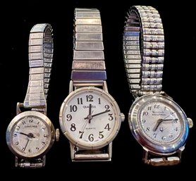 3 Ladies Watches Incl. Quartz, Bulova Accutron And Longines