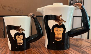 Quit Monkeyin' Around And Drink Your Coffee Pot & Cup Set