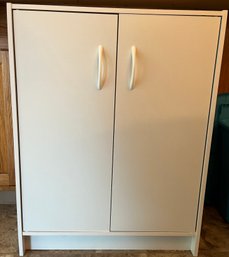 White Particle Board 3 Shelf Cabinet