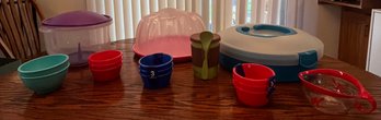 Plastic Kitchen Ware Incl. Lettuce Bowl, Bundt Cake Keeper, Deviled Egg Carrier And More