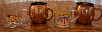 Glass Operation Desert Storm Cups And Copper Cups (2 Of Each)