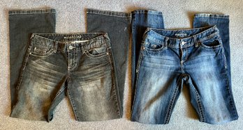 2 Pair Of Ladies Denim Jeans From Maurices Size 5/6 Long And 7/8 Reg