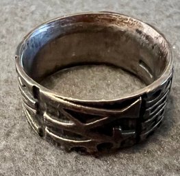 Vintage Sterling Silver Faith, Hope And Love Ring Size 8 Marked And Tested