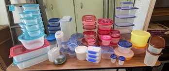 Got Leftovers?  Great Lot Of Many Sizes Of Plasticware Incl. Glad, ZipLoc, Rubbermaid & Even A Few Tupperware