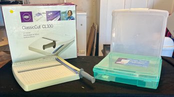 Paper Cutter W/ Plastic Storage Boxes