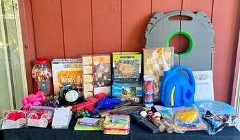 Fun & Games Lot Incl. Games, Puzzles, Outdoor Red Solo Cup Lights, Gumball Machine & More