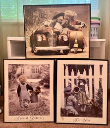 Cute Trio Of Framed Child Prints