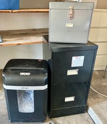 Ativa 16 Sheet Paper Shredder W/ File Cabinet & File Box Hanging Folders Incl.