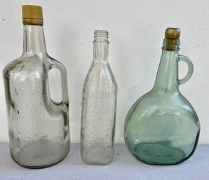 3 Decorative Glass Bottles