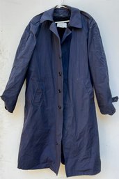 Navy All Weather Coat With Faux Fur Liner, Size 46xl