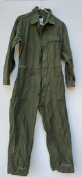 Green Canvas Coveralls, Size Medium