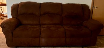 Brown Microfiber Reclining Sofa