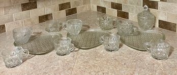 Glass Party Ware Incl. Buffet Plates, Cups & More