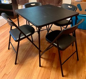 Card Table & Folding Chairs Set W/ Particle Board Folding Table