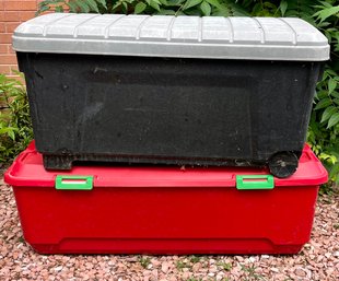 2 Large Plastic Storage Containers