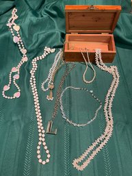 Many Crystal, Beaded & Metal Necklaces